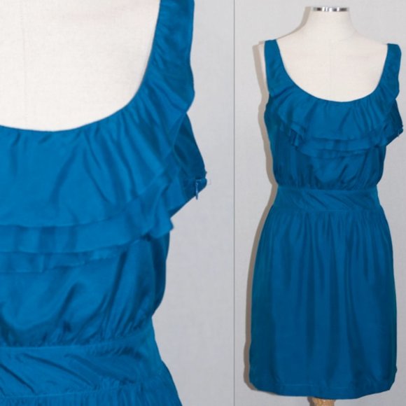Ann Taylor Silk Blue Dress (6) - Picture 2 of 11